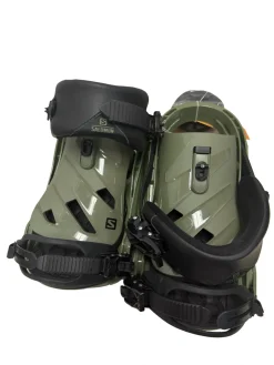 Used Salomon RHYTHM Mens Snowboard Bindings Army Green LG - Excellent