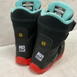 Used Salomon WHIPSTAR Boys Snowboard Boots Black And Red Youth 13.0