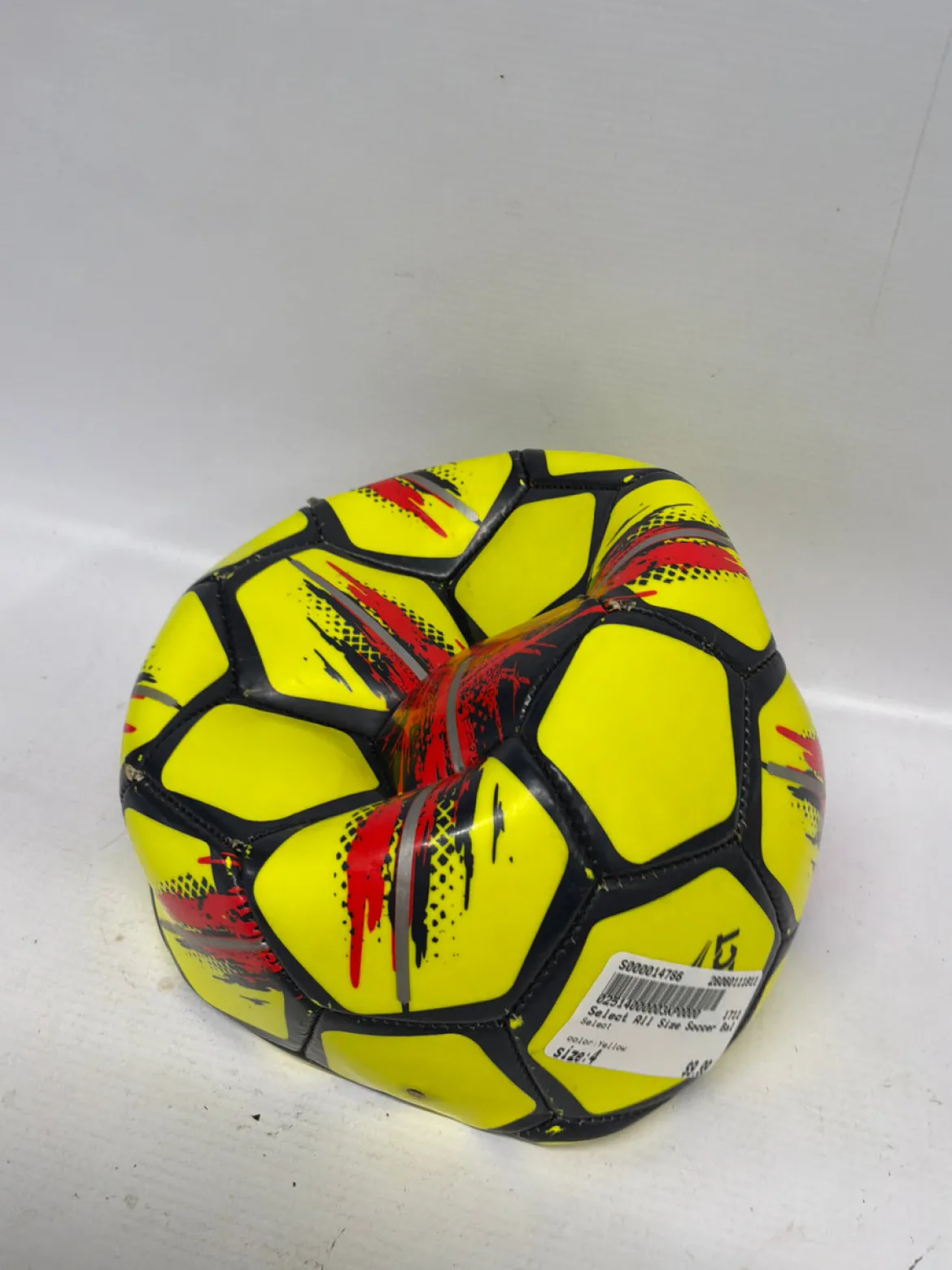 Used Select All Size Soccer Ball Yellow 4