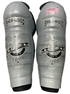 Used Sher-wood SGOFF 5000 Senior Shin Guards Grey 15