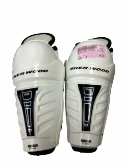 Used Sher-wood T50 Youth Shin Guards White 7"