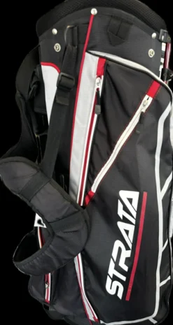 Used Strata BLACK/RED Mens Stand Bag Black