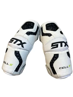 Used STX CELL IV Lacrosse Arm Pads/Guards White LG