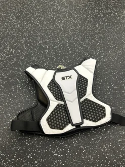 Used STX CELL V LINER Lacrosse Shoulder Pads White LG