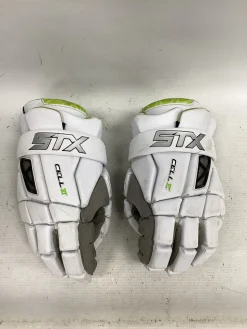 Used STX CELL VI GLOVES Lacrosse Gloves Mens White XL