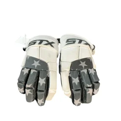 Used STX JR MD STX STALLION 75 Lacrosse Gloves Junior White MD