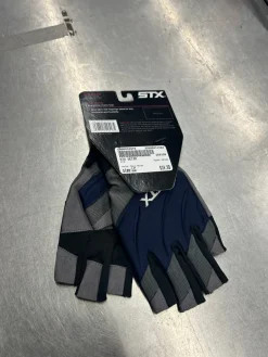 Used STX SEIZE Lacrosse Gloves Womens Navy Blue LG