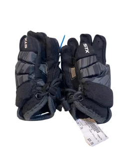 Used STX STALLION 75 Lacrosse Gloves Junior Black 11"