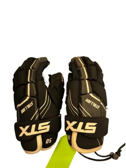 Used STX STALLION Lacrosse Gloves Junior Black 10"