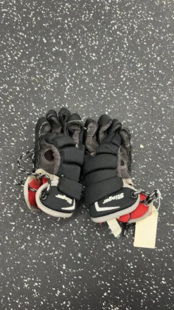 Used STX STINGER Lacrosse Gloves Junior Black 6
