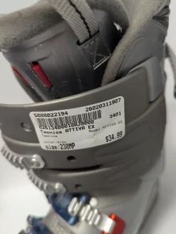 Used Tecnica ATTIVA EX Girls DH Ski Boot Grey 230 MP - J05 - W06