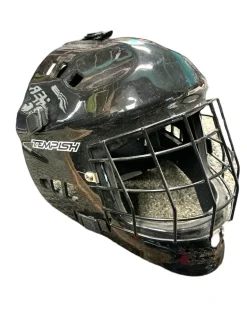 Used TEMPISH GOAL MASK St Hcky Goalie Helmet Adt Black Fits all