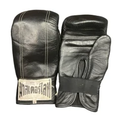 Used THAISMAI BOXING GLOVES Martial Arts Gloves Black LG