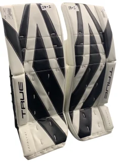 Used True CATALYST Goalie Leg Pads Junior White/Black 28+2”