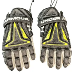Used Under Armour 10 IN UNDER ARMOR GLOVES Lacrosse Gloves Junior Black 10"