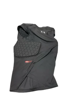 Used Under Armour BLACK COMPRESSION PADDED SHIRT FB Top Youth Black MD