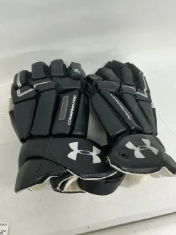 Used Under Armour COMMAND PRO Lacrosse Gloves Mens Black 13 1/2