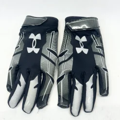 Used Under Armour F8 YOUTH FB Gloves Black And Silver LG