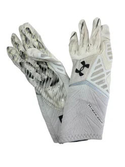 Used Under Armour HIGHLIGHT RECIEVER GLOVES FB Gloves White SM