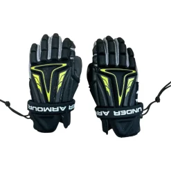 Used Under Armour LAX GLV Lacrosse Gloves Junior Black 10