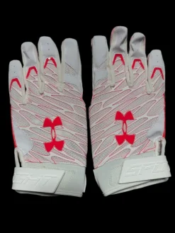 Used Under Armour UA SPOTLIGHT ULTRA GLUEGRIP XL FB Gloves Pink And White XL