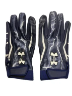 Used Under Armour UA XL BLUE LIGHTNING BOLT WR GLOVES FB Gloves White XL