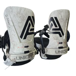 Used Union ATLAS SNOWBOARD BINDINGS Mens Binding Only White LG