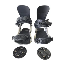 Used Union ATLAS SNOWBOARD BINDINGS Mens Binding Only White LG