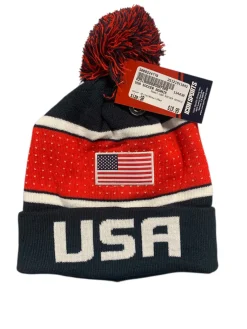 Used USA SOCCER BEANIE Soccer Top Adt White/Royal/Red Senior