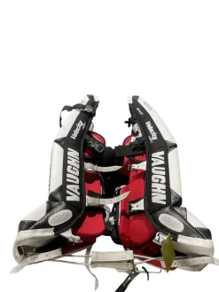 Used Vaughn LEG PADS Goalie Leg Pads Junior White 28 1/2"