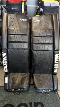 Used Vaughn VELOCITY PRO V9 Goalie Leg Pads Senior Black 32"