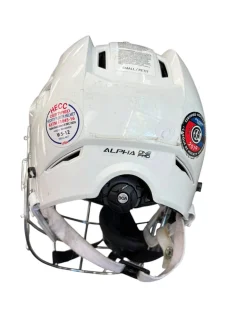 Used Warrior ALPHA ONE PRO Lacrosse Helmet White SM
