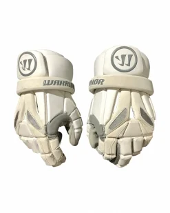Used Warrior BURN Lacrosse Gloves Mens White LG
