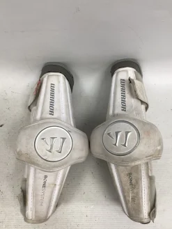 Used Warrior BURN Lacrosse Arm Pads/Guards White LG
