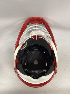 Used Warrior BURN LAX HELMET Lacrosse Helmet Red LG