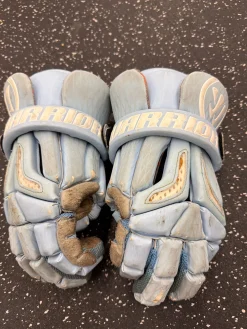 Used Warrior BURN PRO Lacrosse Gloves Mens Carolina Blue 13