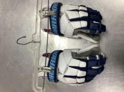 Used Warrior NEMESIS GOALIE Lacrosse Gloves Mens Navy Blue MD