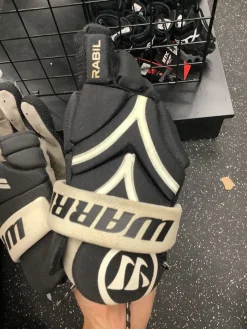 Used Warrior RABIL Lacrosse Gloves Junior Black 10