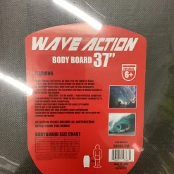 Used WAVE ACTION BOOGIE BOARD Body Board Black 37