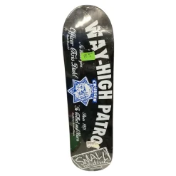 Used WAY HIGH PATROL Skateboard Deck Only Black 8 1/2