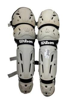 Used Wilson Catchers Leg Guards White Junior