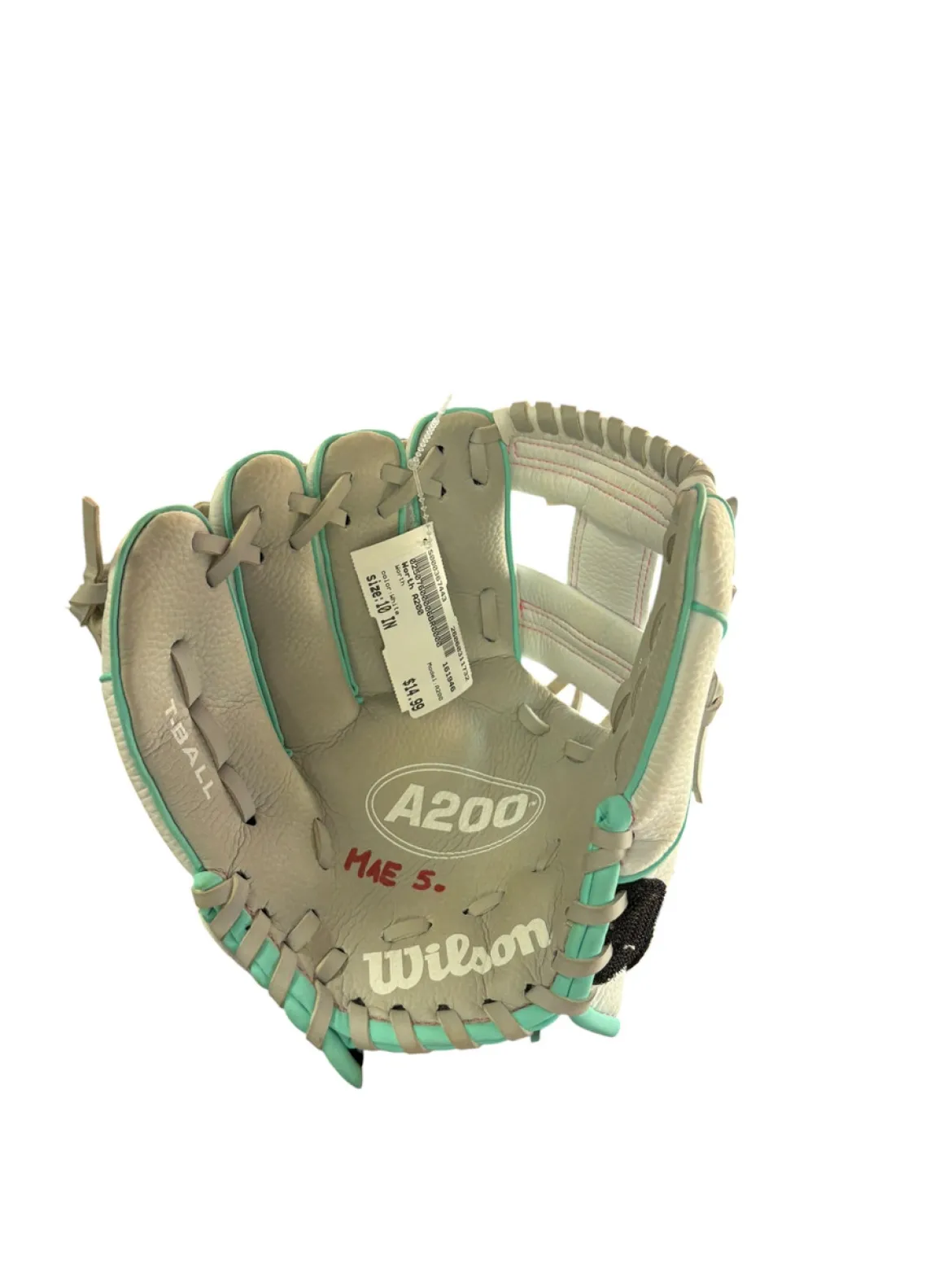 Used Worth A200 LH Throw Fastpitch Gloves White 10"
