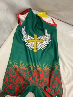 Used Wrestling Singlet Green Youth