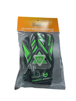 Used WVVOU Soccer Goalie Gloves Black And Green 5