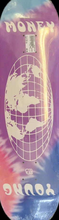 Used YOUNG MONEY Skateboard Deck Only Purple 8 1/4"